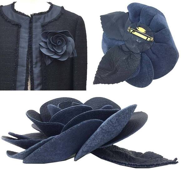 CHANEL Blue Leather